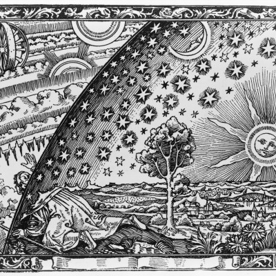 Anonyme, "Gravure sur bois de Flammarion" (titre attribué), date inconnue, gravure sur bois.